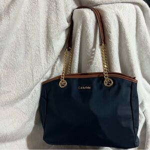 Calvin Klein Navy Blue Florence Nylon Tote